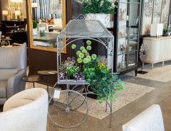 Rustic Wrought Iron Garden Trolley Cart - 4219968