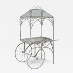 Rustic Wrought Iron Garden Trolley Cart - 4221951