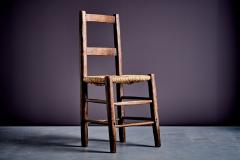 Rustic ladder back chair with straw seat - 4456189