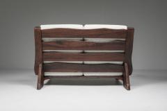 Rustic modern chalet sofa with Pierre Frey boucl 1960s - 1928220