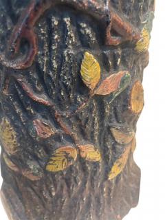 Rustic porcelain faux tree trunk umbrella stand - 4667220