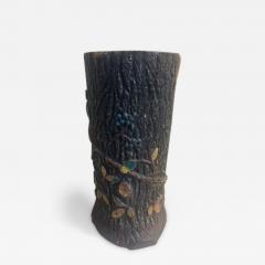 Rustic porcelain faux tree trunk umbrella stand - 4695269