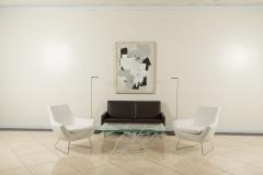 Rustic style white painted iron faux twig design rectangular coffee table - 4272302