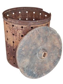 Rusty Metal Drum Table - 1017485