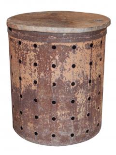 Rusty Metal Drum Table - 1017490