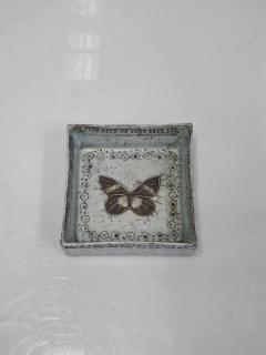Rut Bryk Butterfly Wall Relief Box in Pastil Blue Circa 1950s Arabia - 3976935