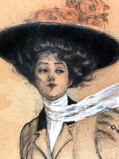 Ruth Eastman High Fashion Elegant Woman with Parasol Umbrella with Geese - 4127245