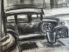 Ruth Light Braun Street Art Literally Gritty Street Scene with Parked Cars Roaring Twenties - 4042960