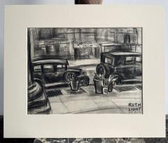 Ruth Light Braun Street Art Literally Gritty Street Scene with Parked Cars Roaring Twenties - 4042966