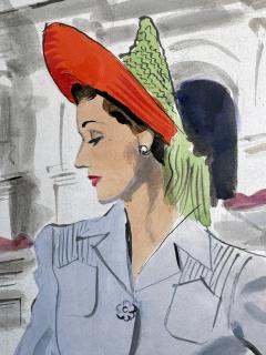 Ruth Sigrid Grafstrom Fashion Model Illustration Perhaps for Vogue Magazine - 4238893