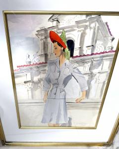 Ruth Sigrid Grafstrom Fashion Model Illustration Perhaps for Vogue Magazine - 4238899