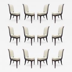 Rynck Maurice Maurice Rynck Rare Set of 12 Dining Chairs Newly Covered in Ecru Canvas - 684103