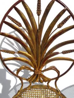 S Salvadori Pair of Italian Gilt Metal Wheat Sheaf Chairs - 449761