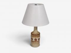 S holm Stent j Dotted Table Lamp Beige Glazed Stoneware Denmark 1960s - 4794377