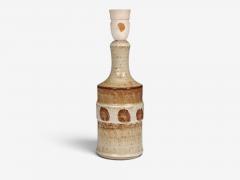 S holm Stent j Dotted Table Lamp Beige Glazed Stoneware Denmark 1960s - 4794378
