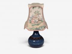 S holm Stent j Small Table Lamp Dark Blue Stoneware Denmark 1960s - 4803117