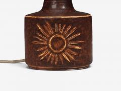 S holm Stent j Sun Table Lamps Brown Glazed Stoneware Denmark 1960s - 4814477