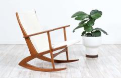 S ren Georg Jensen Georg Jensen Sculpted Teak Boucle Wool Rocking Chair for Kubus M bler - 2334293