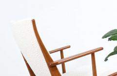 S ren Georg Jensen Georg Jensen Sculpted Teak Boucle Wool Rocking Chair for Kubus M bler - 2334299