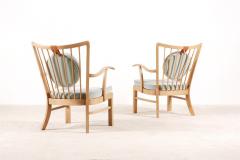 S ren Hansen Pair of S ren Hansen Lounge Chairs for Fritz Hansen 1940s - 1063375