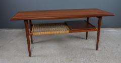 S rensen and Christensen coffee table teak and wicker Denmark 1960s - 2314048