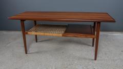 S rensen and Christensen coffee table teak and wicker Denmark 1960s - 2314050