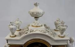 S vres Parian Attr Louis XV French Mantle Clock Parian Bronze 19th Century - 3654111