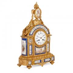 S vres style gilt bronze and porcelain mantel clock - 3337067