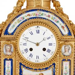 S vres style gilt bronze and porcelain mantel clock - 3337089
