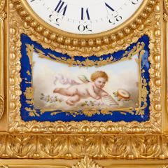 S vres style gilt bronze and porcelain mantel clock - 3337094