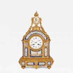 S vres style gilt bronze and porcelain mantel clock - 3341448