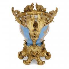 S vres style porcelain and gilt bronze centrepiece bowl - 1641537