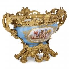 S vres style porcelain and gilt bronze centrepiece bowl - 1641550