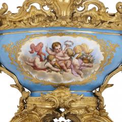 S vres style porcelain and gilt bronze centrepiece bowl - 1641584