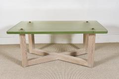 SAINT GOBAIN GLASS AND CERUSED OAK LOW TABLE - 1845401