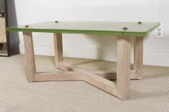 SAINT GOBAIN GLASS AND CERUSED OAK LOW TABLE - 1845403