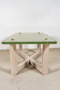 SAINT GOBAIN GLASS AND CERUSED OAK LOW TABLE - 1845406