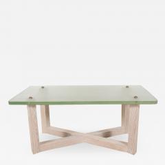 SAINT GOBAIN GLASS AND CERUSED OAK LOW TABLE - 1845568