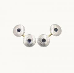 SAPPHIRE CABOCHON CUFFLINKS IN PLATINUM AND 14K GOLD CIRCA 1920 - 2621362