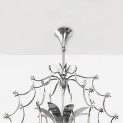 SCANDINAVIAN MODERN 8 LIGHT CHANDELIER IN CHROMED BRASS 1940 - 2663789