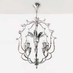 SCANDINAVIAN MODERN 8 LIGHT CHANDELIER IN CHROMED BRASS 1940 - 2663795