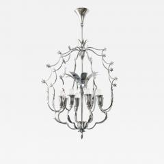 SCANDINAVIAN MODERN 8 LIGHT CHANDELIER IN CHROMED BRASS 1940 - 2769585