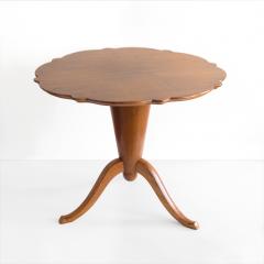 SCANDINAVIAN MODERN ELM WOOD TABLE WITH SCALLOPED EDGe Sweden 1940s - 2415126