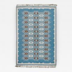 SCANDINAVIAN MODERN FLAT WEAVE RUG IN BLUE AND HEATHER GRAY - 745008