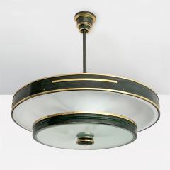 SCANDINAVIAN MODERN PATINATED BRASS DOUBLE SHADE PENDANT - 1270663