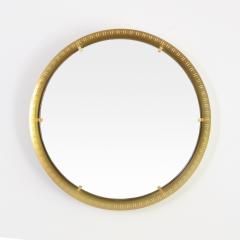 SCANDINAVIAN MODERN ROUND PIERCED BRASS MIRROR  - 1480441