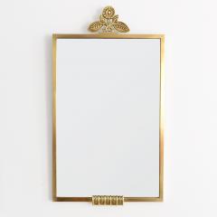SCANDINAVIAN MODERN SWEDISH POLISHED BRASS MIRROR WITH FLOWER CROWN - 4520587