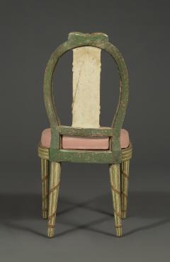 SET OF 10 CHAIRS CANAP WITH ORIGINAL PAINTED FASCES LAUREL DECORATION - 2898563