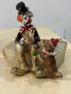 SET OF 26 HIGHLY DETAILED ENAMELED METAL ON ONYX BASES CLOWNS IN ACTIVITY - 3212750