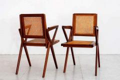 SET OF 8 FRENCH TEAK AND CANED DINING CHAIRS - 1323528